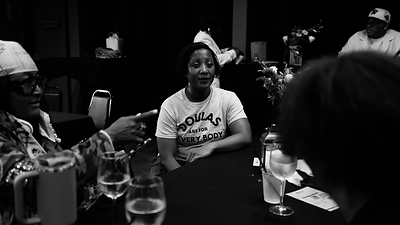 Janessa Mondestin, chief operating officer of HealthConnect One, in group discussion