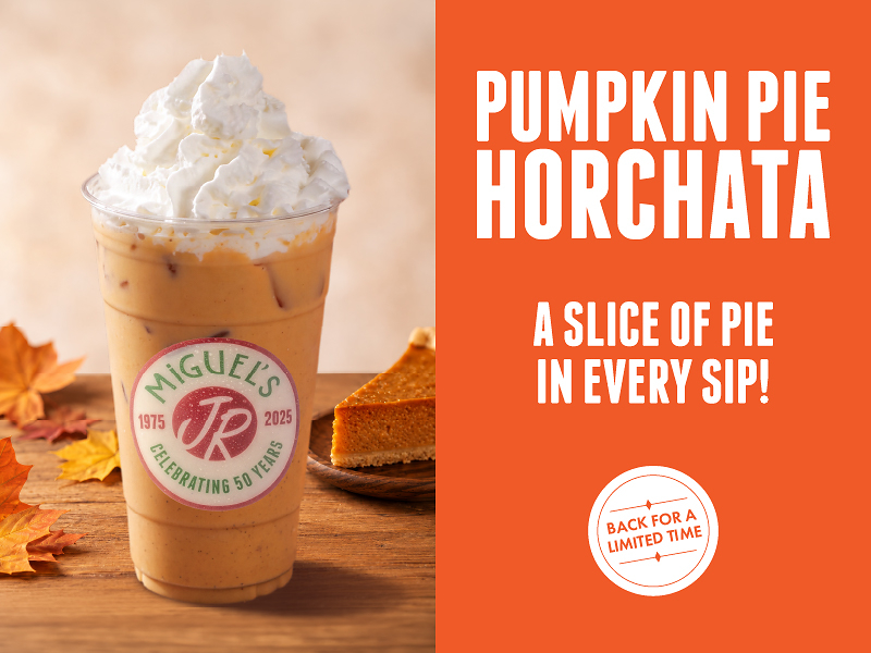 The Spice of the Season is now at Miguel's Jr.: Pumpkin Pie Horchata Returns, Alongside Trio Bundles