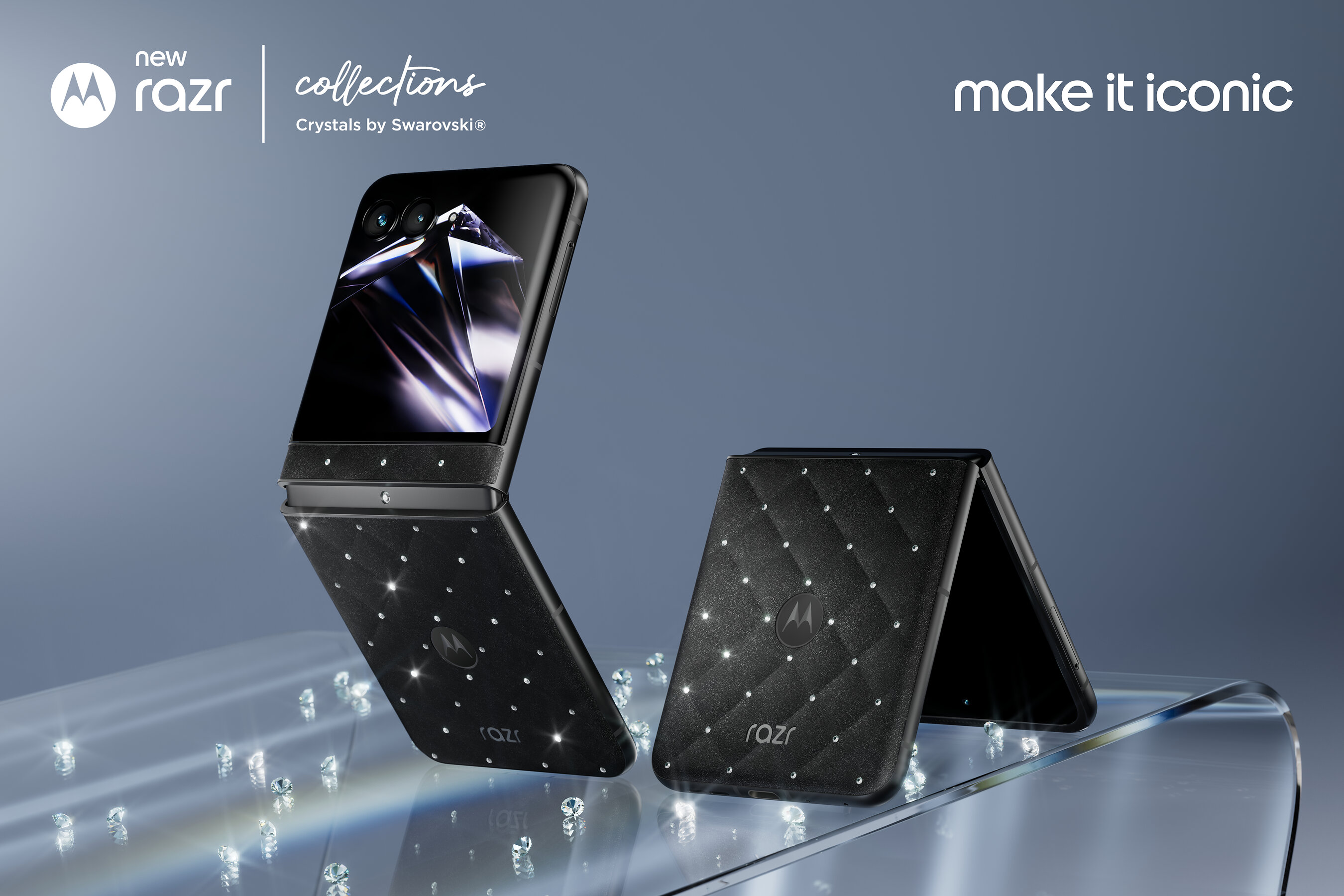 Iconic flip design meets unmistakable artistry: new motorola razr with Crystals by Swarovski® joins the Brilliant Collection