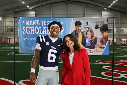 Trinidad Chambliss, starting quarterback at the University of Mississippi, and Missy Wigginton, founder of Mama Justice — MW Law Firm