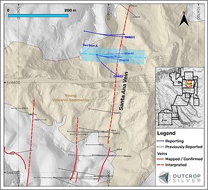 OUTCROP SILVER IDENTIFIES NEW HIGH-GRADE SHOOT AT SANTA ANA AND EXTENDS HIGH-GRADE RESULTS AT LAS MARAS