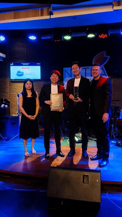 Kaneka Ubiquinol™ wins NutraIngredients-Asia Healthspan Ingredient of the Year. From left: Tingmin Koe, Editor, NutraIngredients-Asia; Kazuki Takita, Assistant Manager, Marketing & Sales (APAC), Kaneka Ubiquinol™; Tsuyoshi Takakuwa, Head of Marketing & Sales APAC, Kaneka Corporation; and Gary Scattergood, Managing Director Asia, William Reed and Publisher, NutraIngredients-Asia. This image opens in the lightbox