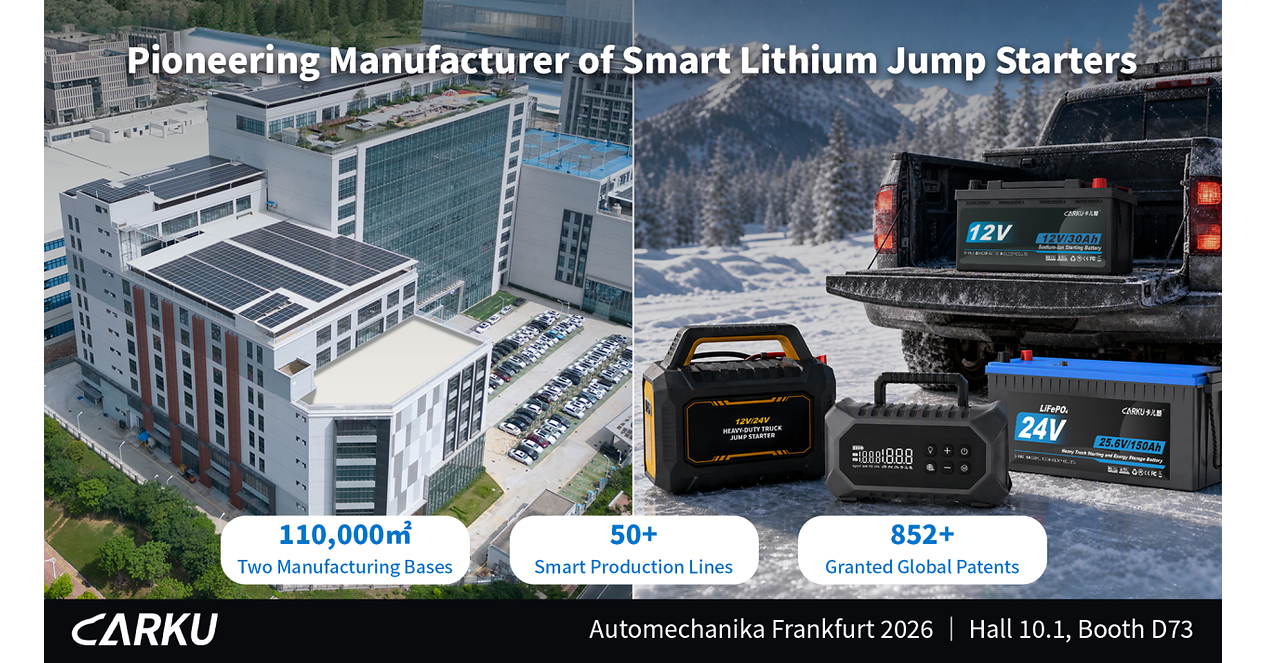 CARKU bringt auf der Automechanika Frankfurt 2026 Batterieinnovationen aus der Fertigung nach Europa