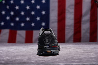 A custom logo heel design is included in the Savage 1 9/11 25th Anniversary 