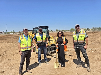Little Sunshine's Playhouse Program Director, Janae Fasnacht, onsite at the future Peoria, AZ preschool location. 