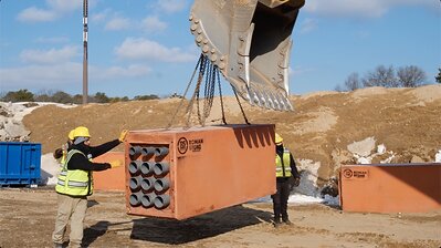 Roman Stone's EZ-KEY™ Precast Duct Bank System is installed as part of a major data center infrastructure project in Canton, Ohio. Roman Stone's EZ-KEY™ Precast Duct Bank System is installed as part of a major data center infrastructure project in Canton, Ohio.