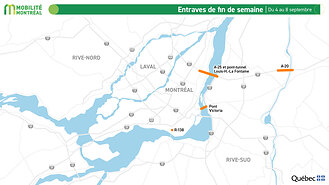 Entraves de fin de semaine, du 4 au 8 septembre