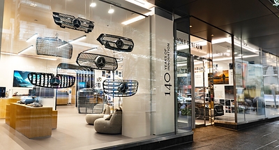 Mercedes-Benz Studio Toronto explores 140 years of Mercedes-Benz innovation.