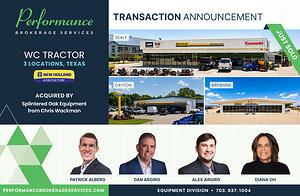 Performance Brokerage Services Advises on the Sale of WC Tractor in Brenham, Dayton, and Sealy, Texas from Chris Wackman to Splintered Oak Equipment