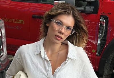Model wearing the Lucyd Aero “Saucer” style. Photo courtesy of Innovative Eyewear, Inc.