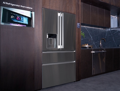The next-generation LG SIGNATURE refrigerator combines LLM-based conversational AI for voice control with a 6.8-inch display and AI Fresh for optimized cooling.