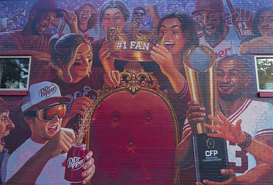 Dr Pepper unveils its first-ever Fan Wall of Fame, on Friday, Sept. 4, 2026 in Bloomington, Ind. The interactive mural is a public tribute to the fans who helped power their hometown team’s historic 2026 national championship run. (AJ Mast/AP Content Services for Keurig Dr Pepper)