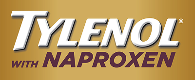 TYLENOL® with Naproxen gold logo.