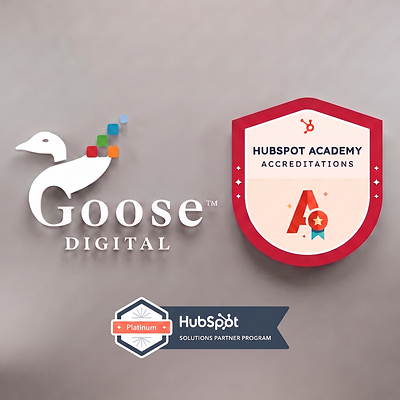 The Goose Digital logo next to a HubSpot Onboarding Accreditation and HubSpot Platinum Partner icon The Goose Digital logo next to a HubSpot Onboarding Accreditation and HubSpot Platinum Partner icon