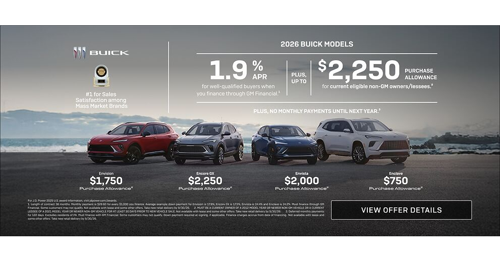 Chris Auffenberg Buick Is Offering 1.9% APR on Select Models