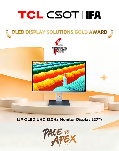 The OLED Display Solutions Gold Award Certificate