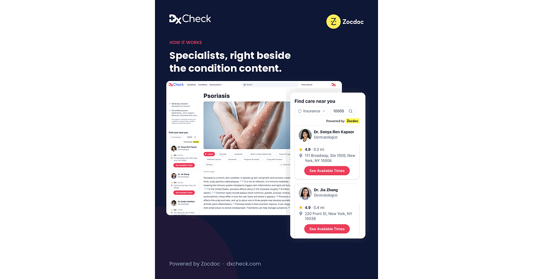 DxCheck Taps Zocdoc to Streamline and Accelerate Patients' Access to Specialist Care