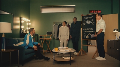Ben Affleck, Dawn Staley, Coach Prime, Nick Saban and the Aflac Duck appear in "Green Room," the first commercial in Aflac's new campaign, developed in partnership with Artists Equity.