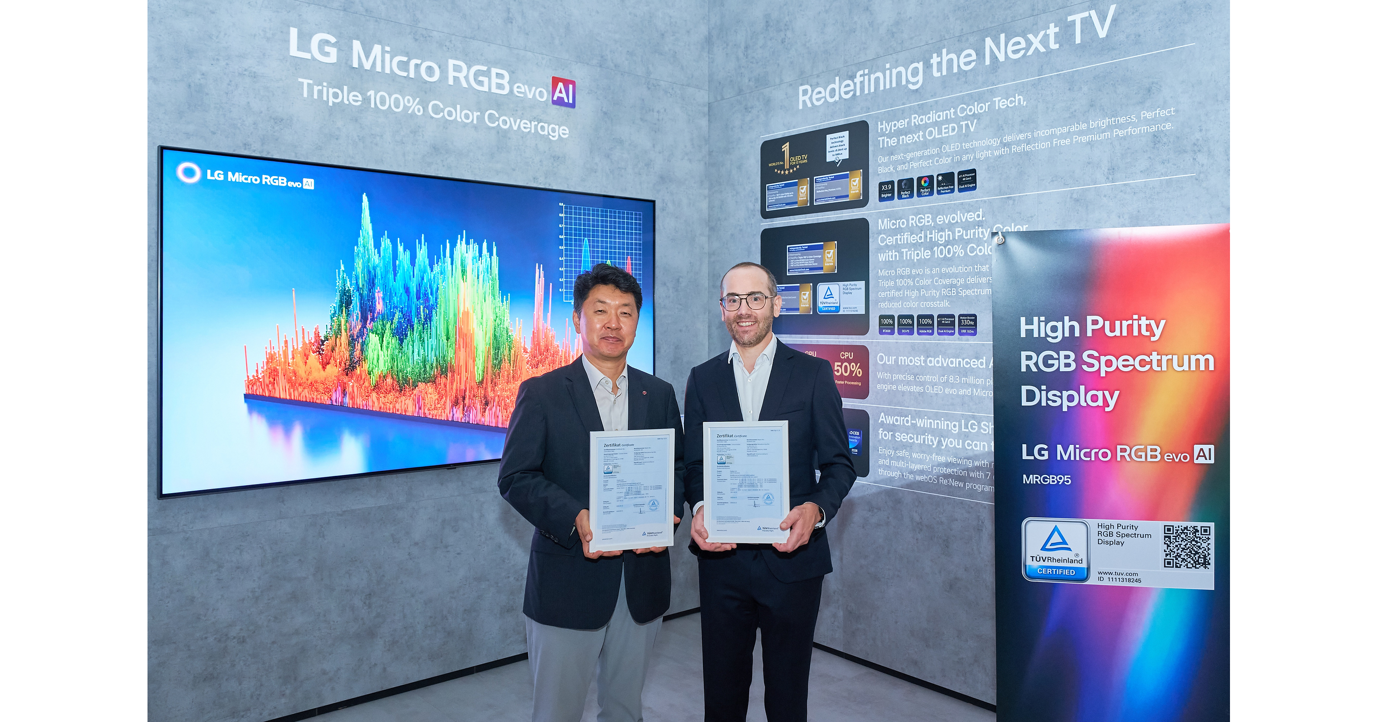LG ELECTRONICS SHOWCASES COMPLETE PREMIUM RGB LINEUP WITH T&Uuml;V RHEINLAND CERTIFICATION FOR HIGH PURITY COLOR AT IFA 2026