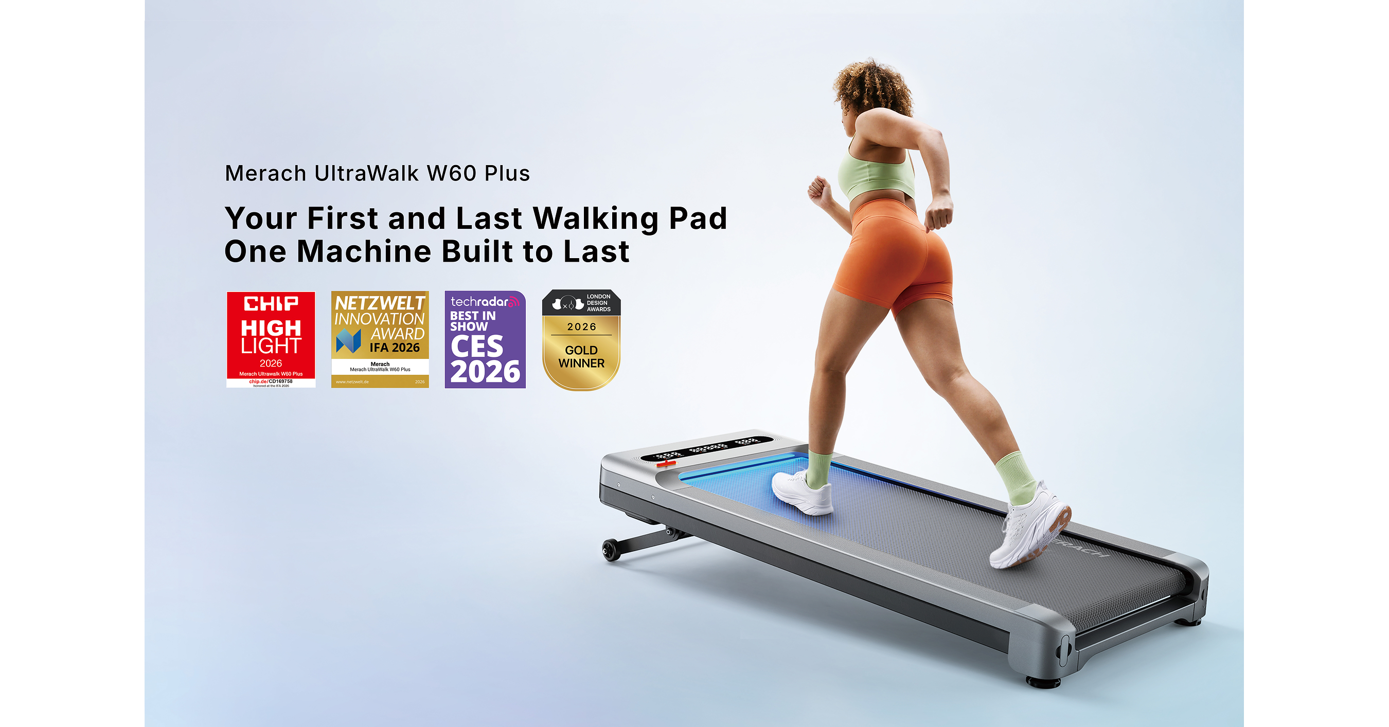 MERACH présente l'UltraWalk W60 Plus, un tapis de marche conçu pour les intérieurs modernes et les bureaux à domicile