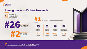 SPJIMR rises to #26 globally and ranks #2 in India in FT Masters in Management 2026 ranking