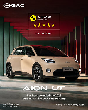 重新定義純電小車安全天花板！AION UT斬獲2026 Euro NCAP五星評級