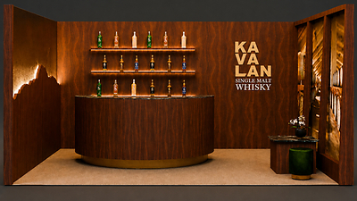 260917 The Kavalan booth will recreate the atmosphere of Kavalan’s whisky warehouses in Taiwan.