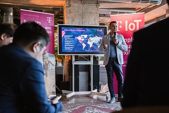 Deutsche Telekom IoT team was giving a speech at the Deutsche Telekom IoT Side Event. Deutsche Telekom IoT team was giving a speech at the Deutsche Telekom IoT Side Event.