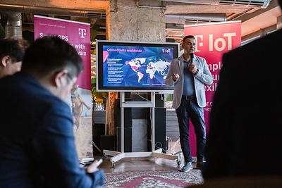 Deutsche Telekom IoT team was giving a speech at the Deutsche Telekom IoT Side Event. Deutsche Telekom IoT team was giving a speech at the Deutsche Telekom IoT Side Event.