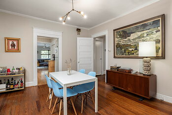The separate dining room at 5280 Moore Street in Stone Mountain, Georgia. Photo: Daniel Stabler, Quiet Street Photography.