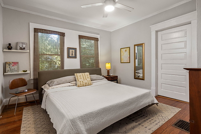 One of three bedrooms at 5280 Moore Street in Stone Mountain, Georgia. Photo: Daniel Stabler, Quiet Street Photography.