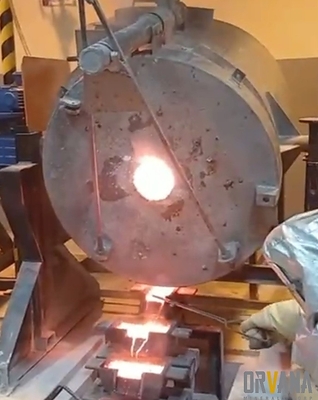 Image 2: First gold-silver pouring from oxides ore at Don Mario Plant