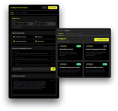 The agentic AI Coach Builder lets customer experience leaders create tailored AI coaches for specific teams, roles, and performance goals.