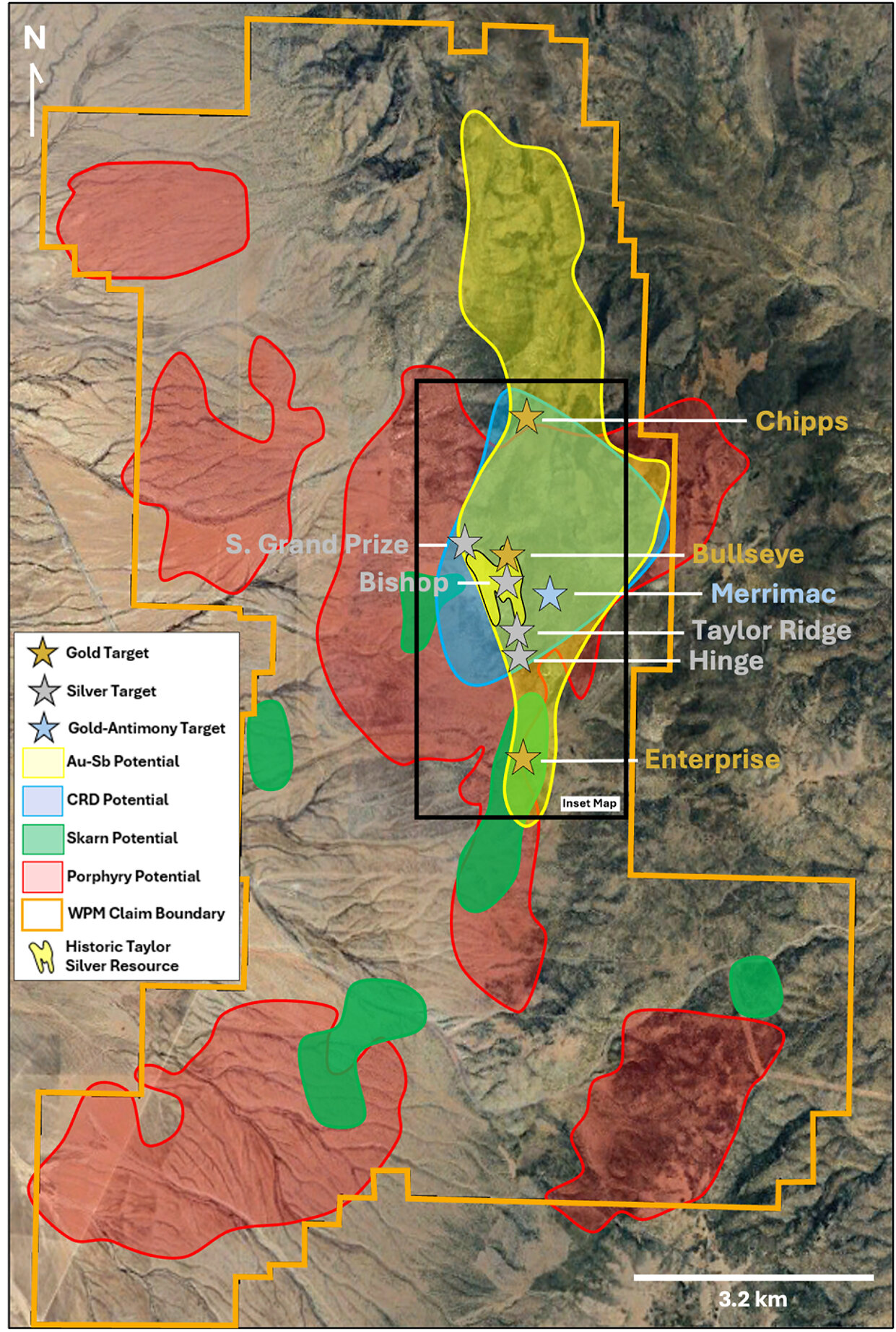 Figure 1: Taylor District Claim Map and Mineralization Zones Figure 1: Taylor District Claim Map and Mineralization Zones