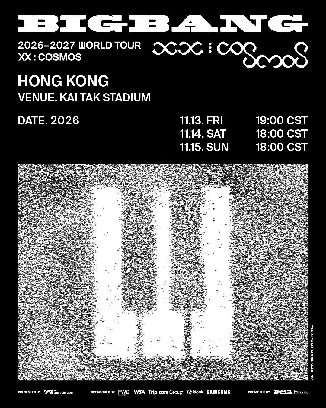 BIGBANG 2026-2027 WORLD TOUR < XX: COSMOS > IN HONG KONG Officially Announced サムネイル