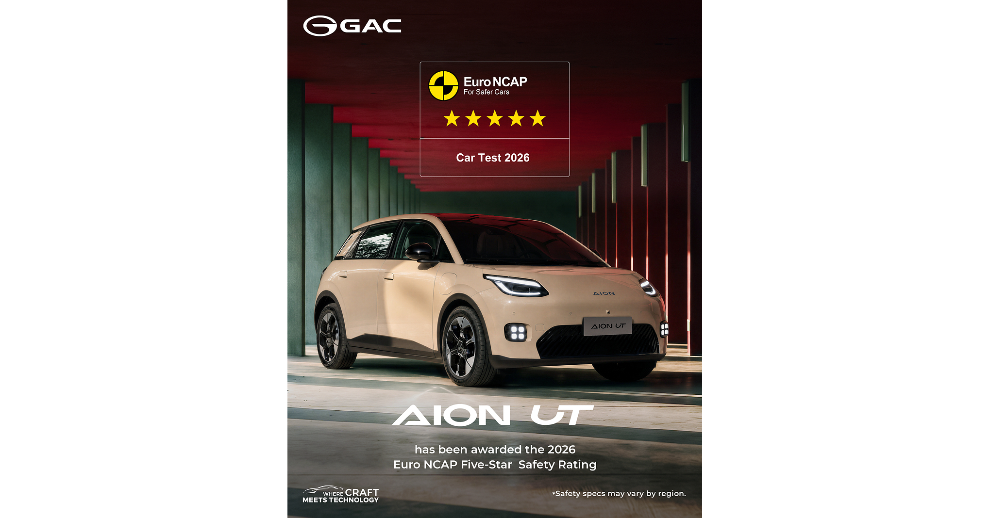 AION UT Earns Five-Star Rating in 2026 Euro NCAP Assessment