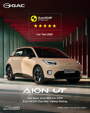AION UT Earns Five-Star Rating in 2026 Euro NCAP Assessment