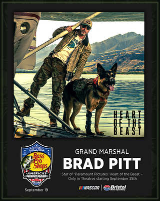 Brad Pitt at Bristol Motor Speedway for Bass Pro Shops Night Race