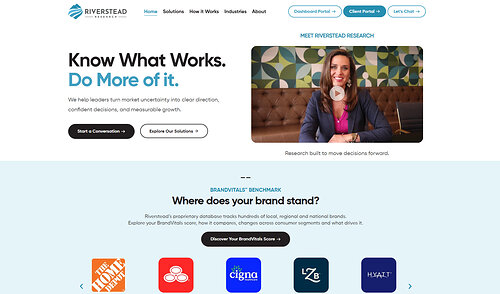 Riverstead Research's new website introduces its research and strategic advisory services and features the Brand Vitals™ brand health benchmark.