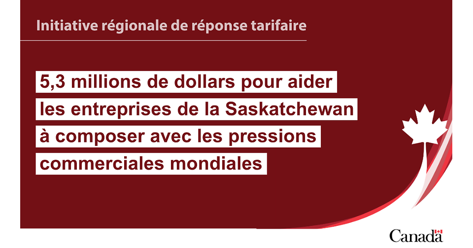 Les investissements du gouvernement du Canada protègent les travailleurs et les entreprises de la Saskatchewan contre les droits de douane américains