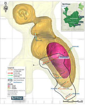 Quimbaya Gold Confirms Presence of a Copper-Molybdenum Porphyry System at Tahami Center