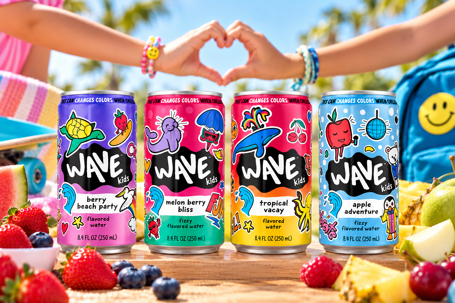 Wave Kids™ Expands Beverage Lineup with Four New Flavored and Fizzy Waters Just in Time for Back-to-School