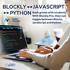 Program the Dash Robot with Blockly Pro and toggle between Blocks, JavaScript, and now, Python
