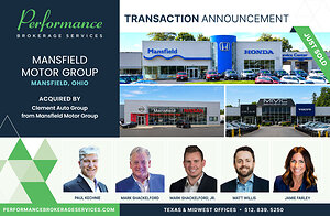 Performance Brokerage Services Advises on the Purchase of Mansfield Motor Group, a Three-Rooftop Nissan, Honda, and Volvo Dealership Group, in Mansfield, Ohio, from Dirk Schulter & Brett Schulter to Clement Auto Group