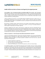 Lundin Gold Receives Notice of Assessment Regarding Sovereign Adjustment