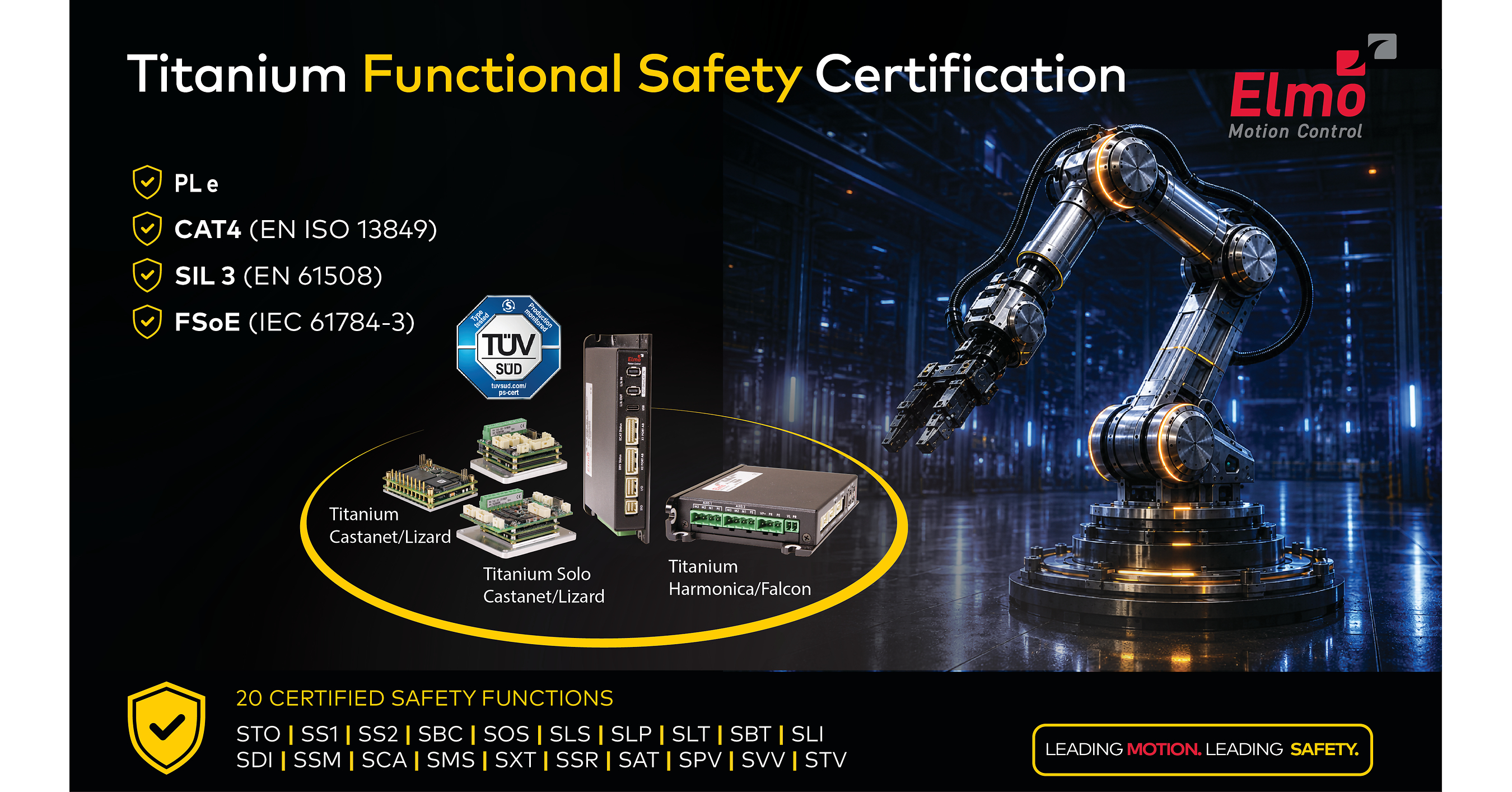 Elmo Motion Control Titanium Line Completes Functional Safety Certification
