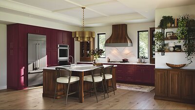 (Frameless) Evan Reverse Raised in Claret on maple; (Iconic) Evan Raised Panel in Natural on walnut