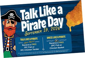 Arr You Ready? Long John Silver's® Celebrates Talk Like a Pirate Day with Free Food