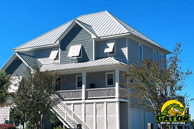 Completed installation of Gator's HeatShield Metal Roofing System on a coastal home in the Carolinas.
