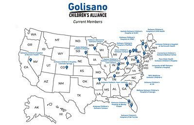 Map of all 21 Golisano Children's Alliance Hospitals.